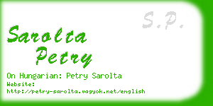 sarolta petry business card